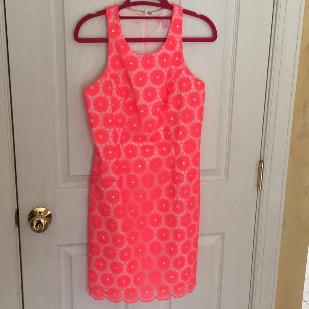 Lilly Pulitzer bright pink/coral dress size 2